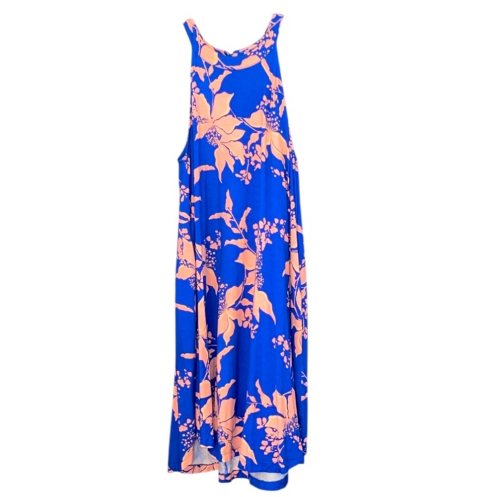 ❤️ Fighting Eel Blue Pink Floral Trapeze Dress Size XS